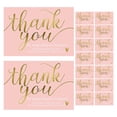 thumbnail image 2 of Thank You Card Pink Coated Paper 50Pack 3.54X1.97X0.04In, 2 of 8