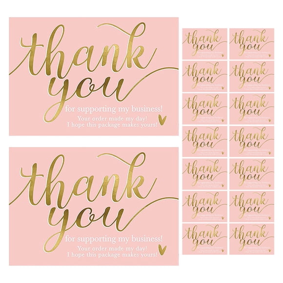 SHOWERORO 50Pcs Thank You Cards for Small Paper with Unique Creative Design for Corporate and Wedding Use
