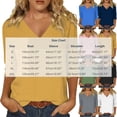 thumbnail image 4 of Women's V-Neck 3/4 Sleeve Cotton Linen Tops Solid Color Breathable Relaxed Fit Tunic Tops All-Day Comfort, 4 of 8