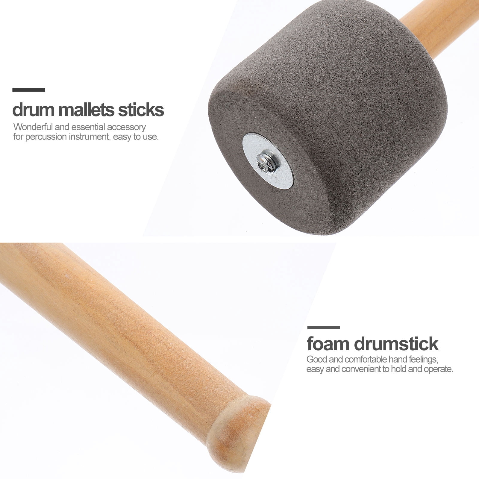 LEORX  4 Pcs Big Drumstick Percussion Instruments Kids Musical Child Grey