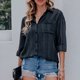 thumbnail image 4 of Camisa holgada de gasa con mangas largas y botones a rayas para mujer, 4 of 8