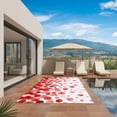 thumbnail image 3 of Ombre Red Polka Dot Outdoor Rug for Patio/Deck/Porch, Non-Slip Large Area Rug 3 x 5 Ft, Abstract Watercolor Geometric Gradient Indoor Outdoor Rugs Washable Area Rugs, Camping Rug Carpet Runner, 3 of 8
