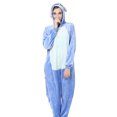 thumbnail image 2 of Pijama de una pieza con capucha para hombre y mujer, cálido, sencillo, transpirable, moderno, de invierno, con puntada azul, L, 171-180 cm/67,3-70,9 pulgadas, 2 of 15
