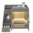 thumbnail image 6 of Aukfa Cat Litter Box Enclosure with LED Light and 2 Storage Drawers for Living Room,Gray, 6 of 7