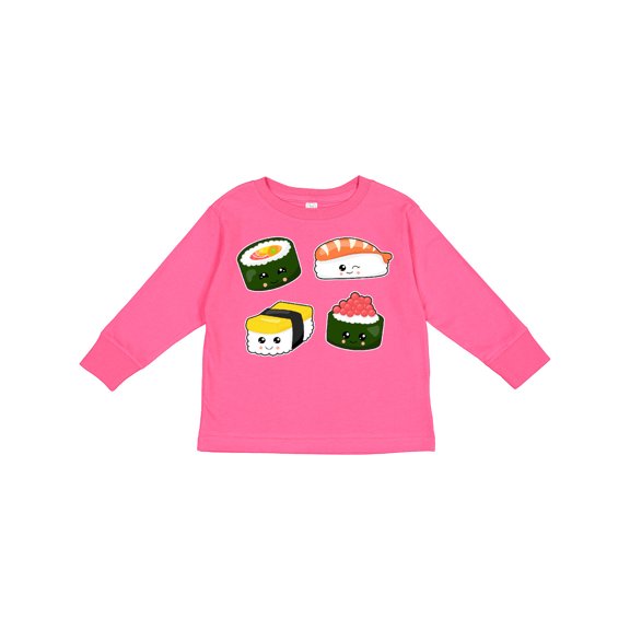 Inktastic Sushi with Faces Boys or Girls Long Sleeve Toddler T-Shirt