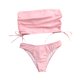 thumbnail image 4 of Traje de baño de playa con correa superior de tubo trasero de color sólido dividido sexy para mujer Fridja  nalpqowj23412, 4 of 5