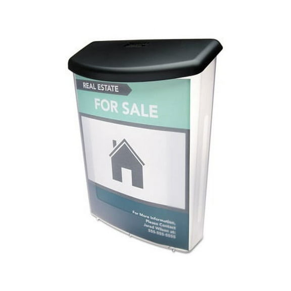 Outdoor Literature Box 10w x 4.5d x 13.13h, Clear/Black