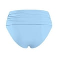 thumbnail image 5 of MNCEKFOD Swim Bottoms for Women Summer Beach High Waist Pleated Swim Trunks Double Layered Triangle Bathing Suit Bottom Light Blue XL, 5 of 6