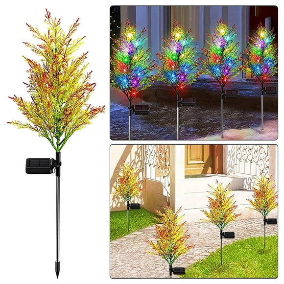 Dvkptbk Christmas Solar Lights Solar Christmas Tree Lights Garden Outdoor Waterproof, Yard Decoration / Stake Decor Lights, Xmas Decorative Multi-Color Flickering PineLights on Clearance