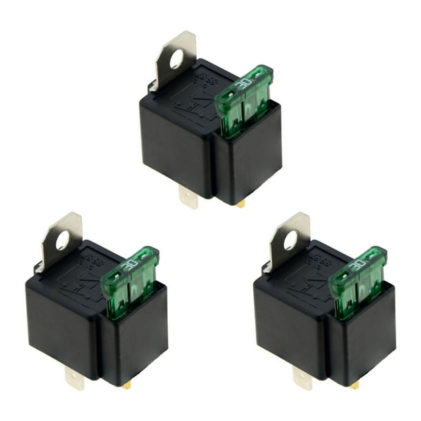 3X 4 Pines DC12V 30A Fusionado Encendido / Apagado Automotriz Rele Fusionado con Alambre de Seguro