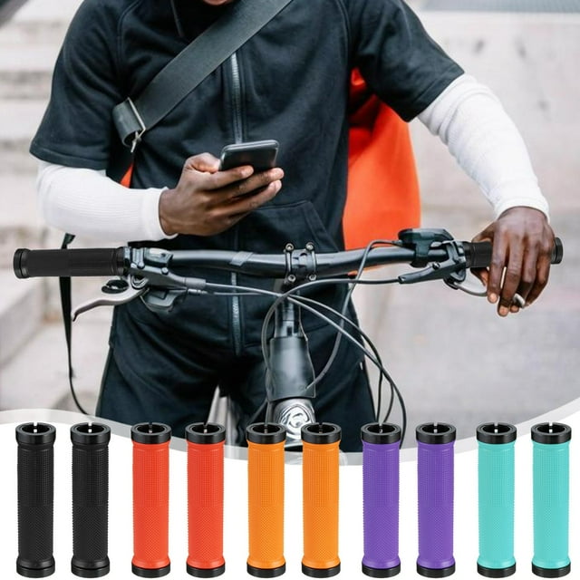 Puños para Manillar de Bicicleta 22.2mm Universales | Cubiertas Ergonómicas de Goma Suave Antideslizantes para Bicicletas Plegables, de Montaña, Ruta, Eléctricas y para Niños | Juego de 2 | 5in de