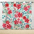 thumbnail image 2 of Floral Curtains Grommet Light Filtering Window Drapes with Modern Theme Rustic Style Colorful Flower Leaf Print Pattern Decorative Privacy Curtains for Bedroom Living Room 2 Panels 52 x 84 Inch, 2 of 6