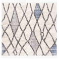 thumbnail image 2 of SAFAVIEH Berber Fringe Amyas Geometric Shag Area Rug, Cream/Blue, 6'7" x 6'7" Square, 2 of 10