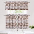 thumbnail image 1 of Juego de cortinas de cocina con diseño marroquí y cenefa para baño, juego de cortinas de cocina a medida con bolsillo para barra, cortinas de café, 91 cm, color verde azulado, 1 of 8