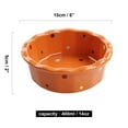 thumbnail image 3 of Qeeadeea Small Round Baking Dish Set Of 2, Colorful Ceramic Pie Pan, Round Ceramic Pie Plate-Orange-15cmx15cmx5cm, 400ml, 3 of 7