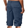 thumbnail image 3 of Dwellite Cargo Shorts for Men Below Knee Length Hiking Work Loose Fit Lightweight Bermuda Short with Multi Pockets Navy M, 3 of 6