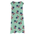 thumbnail image 5 of Robes Bébé Enfants Fille Tout-Petit 4 Juillet Usa Lettres Imprimées Robe Sans Manches Ligne A Extensible Décontractée Mignonne Robes Robe Enfant Fille Vert 5 Ans-6 Ans, 5 of 5
