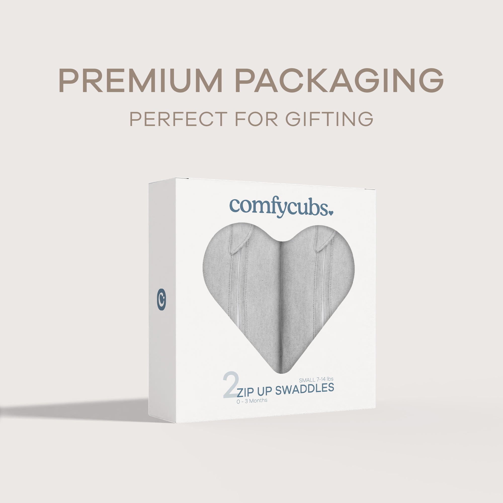 Comfy Cubs Swaddle Blanket Baby Girl Boy Easy Zipper Wrap 2 Pack Infant (Small 0-3 Months, Grey)