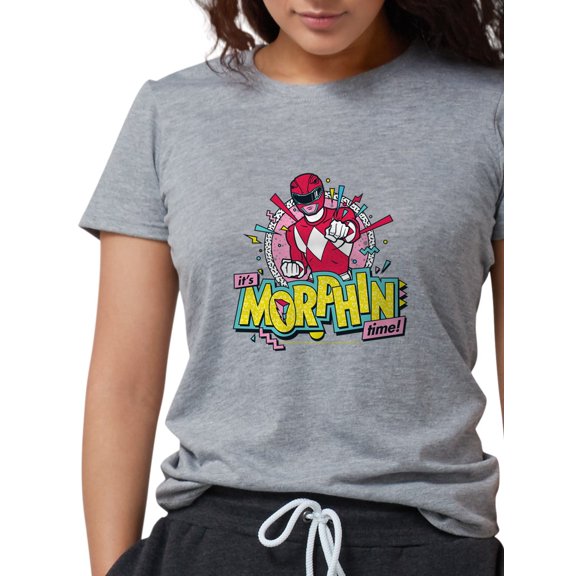 CafePress - Power Rangers Morphin Time Women's Deluxe T Shirt - Womens Tri-blend T-Shirt