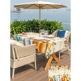 thumbnail image 4 of Outdoor Tablecloth with Umbrella Hole and Zipper, Orange Pumpkins Fall Rectangle Table Cloth 60x120 Inch Waterproof Tablecloth, Thanksgiving Sunflower Botanical Leaf Picnic Table Cover for Patio, 4 of 7