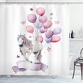 thumbnail image 1 of Ambesonne Carnival Shower Curtain, Unicorn and Balloons Stars, 69"Wx70"L, Multicolor, 1 of 3