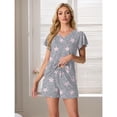 thumbnail image 6 of MINTREUS Women's Knit Pajamas Set Ruffle Sleeves Sleepwear Casual 2 Piece Pjs Soft Loungewear with Pockets, 6 of 6