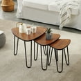 thumbnail image 3 of VECELO 3-Piece Nesting Tables, Stacking End Coffee Table for Living Room/Bedroom/Office, Brown (Set of 3), 3 of 9