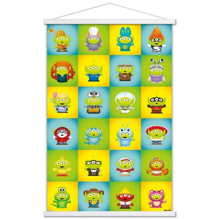 Disney Pixar - Aliens Group Wall Poster with Wooden Magnetic Frame, 22.375" x 34"