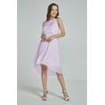 thumbnail image 4 of Women's Beach Wedding Double Ruffle Top Highlow Bridesmaid Dress, 4 of 5