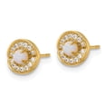 thumbnail image 2 of 14K Yellow Gold Pretty Polished 7mm CZ Halo Post Earrings, 2 of 3