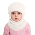 thumbnail image 4 of UngA Baby Girls Boys Knitted Winter Hat Scarf Toddler Kids Earflap Hood Scarves Caps Fleece Lined (White,1-6 Years), 4 of 4