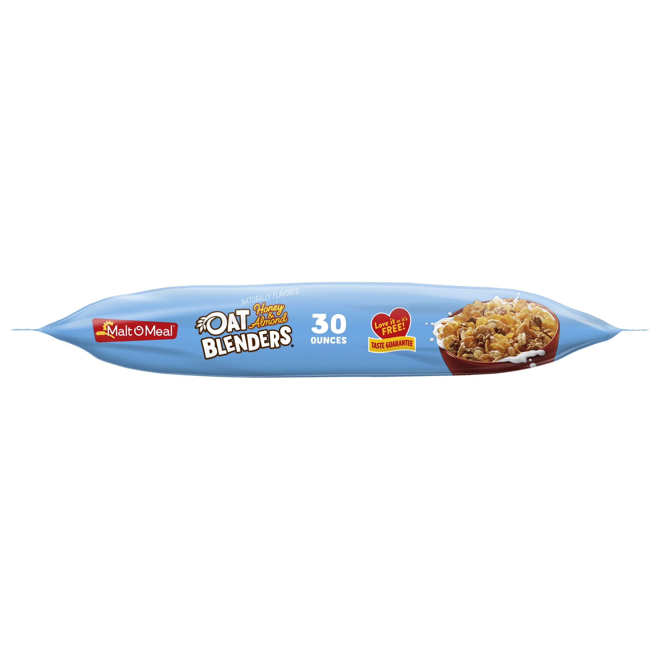 Malt-O-Meal Honey & Oat Blenders® with Almonds Breakfast Cereal, Family Size Bag, Crunchy 30oz (Pack 4)