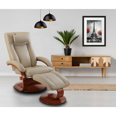 Newridge Home Goods Hanover Recliner And Ottoman With Pillow In Leather Walmart Com Walmart Com