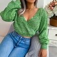 thumbnail image 7 of Womens Lantern Long Sleeve Deep V Neck Crop Sweater Tops Trendy Knitted Fall Sweater Pullover for Women, 7 of 7