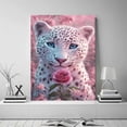 thumbnail image 2 of Mudket Framed Pink Leopard with Rose Canvas Wall Art, Cute Floral Animal Print Wall Decor, Ready to Hang for Girls Bedroom Living Room - 12"L x 8"W, 2 of 10