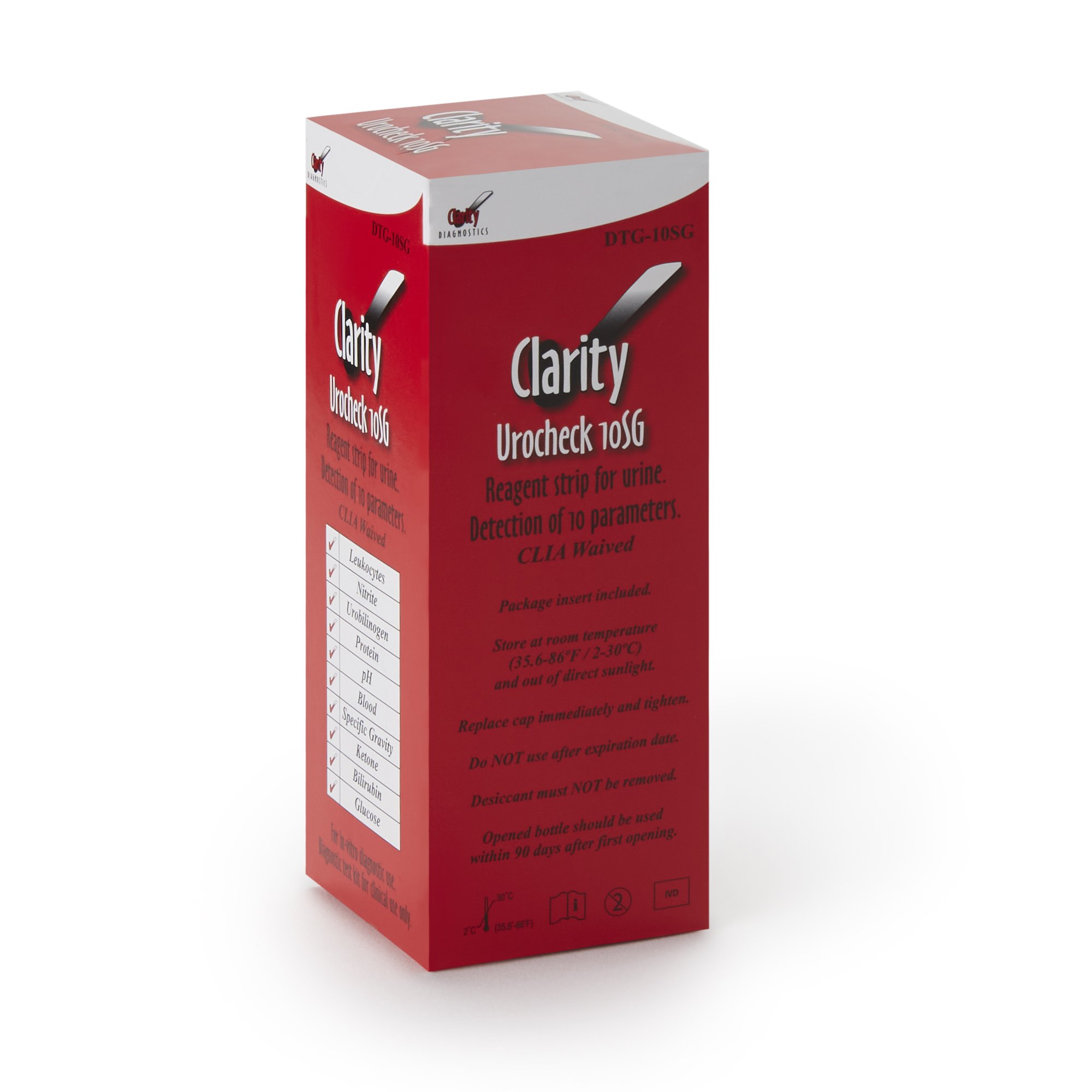 Clarity Urocheck 10SG Urine Reagent Strips, Clarity
