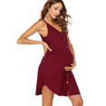thumbnail image 1 of Monfince Nursing Nightgown Women's Maternity Dress Button Down Nightdress Sleeveless Breastfeeding Sleepwear Hospital Gown, Red, RM, 1 of 6