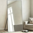 thumbnail image 3 of MAYEERTY 71"x31"x1" Aluminum Mid-Century Edged Rectangular Full-length Mirror with Bracket for Bathroom, Silver, 3 of 8