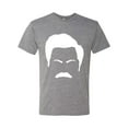 thumbnail image 2 of Wild Bobby, White Parks and Rec Fans Ron Swanson Mustache Face Silhouette, Pop Culture, Men Premium Tri Blend Tee, Premium Heather, Large, 2 of 4