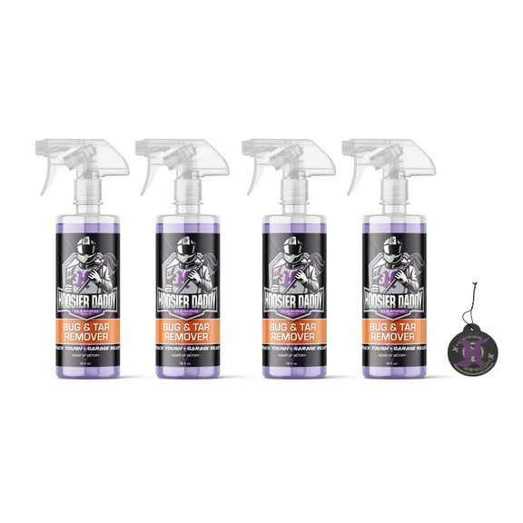 Hoosier Daddy 16oz Car Bug & Tar Remover - Fast-Acting Formula Dissolves Tough Bugs, Tar, & Sap - Easy Spray-On, Wipe-Off Solution for a Spotless Polished finish(4-Pack)