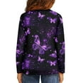 thumbnail image 3 of Jiueut Galaxy Butterfly Girls Crewneck Sweatshirt 15-16 Years Kids Long Sleeve Shirts Purple Tshirts Teens Autumn Preppy Sportswear Running Clothing Tops Athletic Tees, 3 of 7