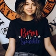 thumbnail image 3 of Born to Sparkle T-Shirt, Red White Blue Stars Patriotic Shirt for Girls & Women, White, Size S, 3 of 6