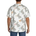 thumbnail image 3 of Pofeuu Gray Rabbit Print Mens Casual Short Sleeve Shirts Beach Summer Spread Collar Pocket Tops Men's Casual Short-sleeved Shirt-4X-Large, 3 of 5