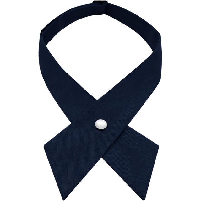 LinYooLi Nœud Papillon Noir pour Femmes, Nœuds Papillon Réglables Croisés pour Uniforme de Filles Nœud Papillon Croisé pour Remise de Diplôme Scolaire