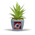 thumbnail image 1 of Nébuleuse Il Coloré Univers Motif Il Faux Ananas Pot de Fleurs Vase Mini Décor, 1 of 3