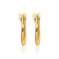 thumbnail image 3 of 14K Solid Yellow Gold 1.25mm Half Huggie Mini Hoop Earrings, 3 of 10