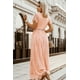 thumbnail image 1 of ABPHQTO Vestido largo de mujer con encaje rosa y azul Fill Your Heart, 1 of 5