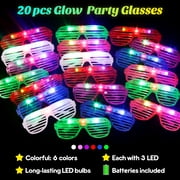 20 Pack LED Glasses Dance Party Favors Light up Glasses, Glow In The Dark Party Supplies Accessories for Adult,New Years Eve Party Supplies 2026 Neon glasses Birthday Party Favors