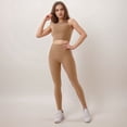 thumbnail image 2 of Active Women's High Waist Seamless Leggings with Full-Length Ankle Fit - Small, Khaki, 2 of 6