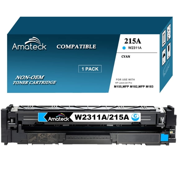 Amateck Compatible Toner Cartridge Replacement for HP W2311A 215A Cyan 1 Pack for Color Pro M155a, Color Pro M155nw, Color Pro MFP M182nw, Color Pro MFP M183fw